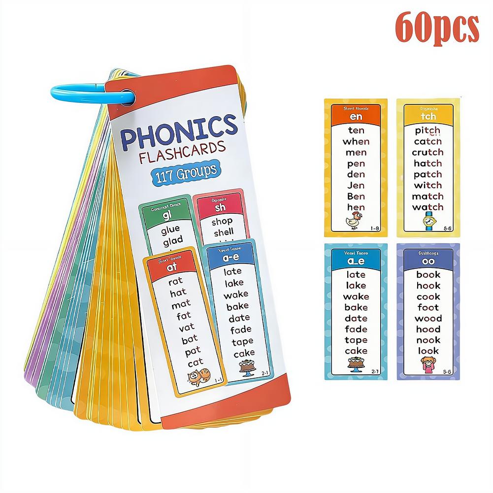 Kids Education Group - Phonics Flashcards Set, 60pcs 117 Word