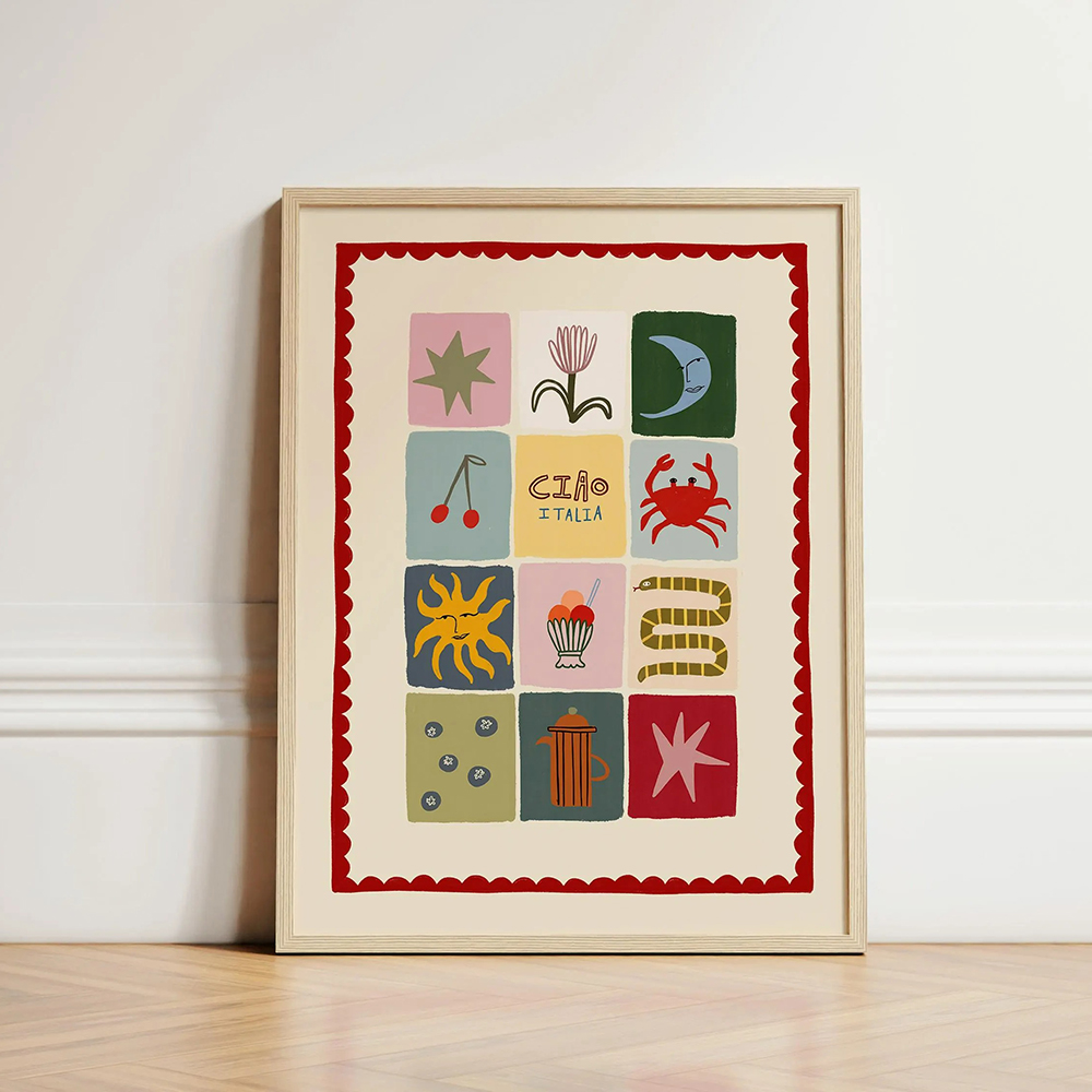 Patchwork Print Kids Wall Art  - огляд і ціна Kids Educational Poster