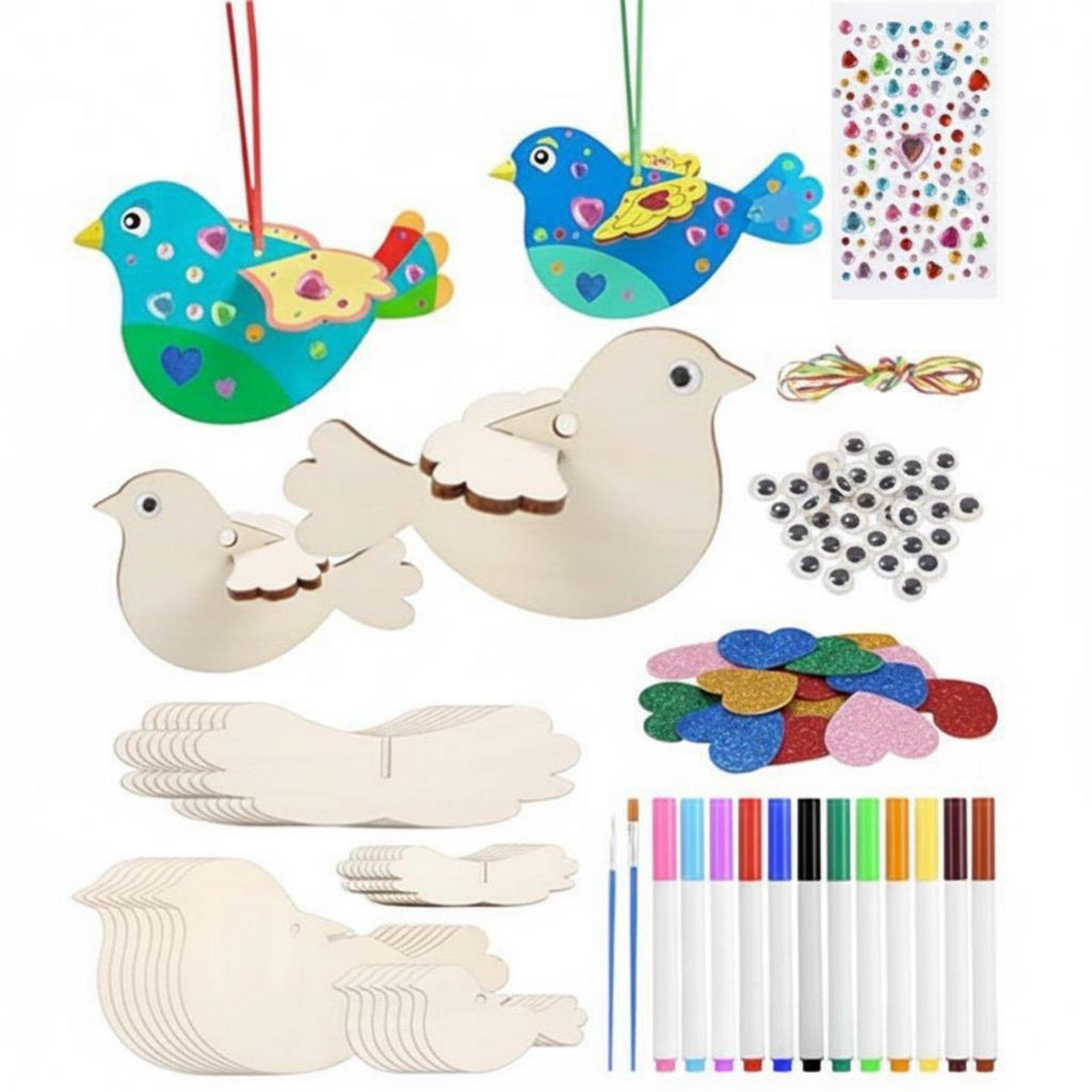 8 Pieces 3D Wooden Bird Craft  - огляд і ціна Kids Education Kit