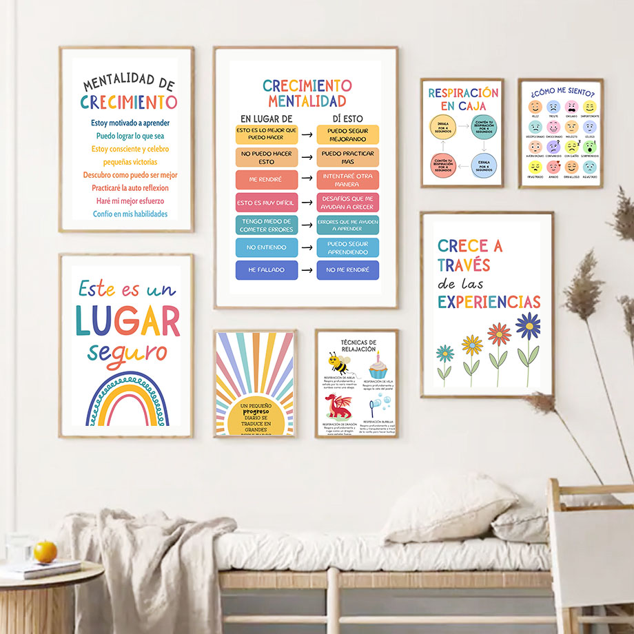 Spanish Education Motto Rainbo - огляд і ціна Kids Educational Poster