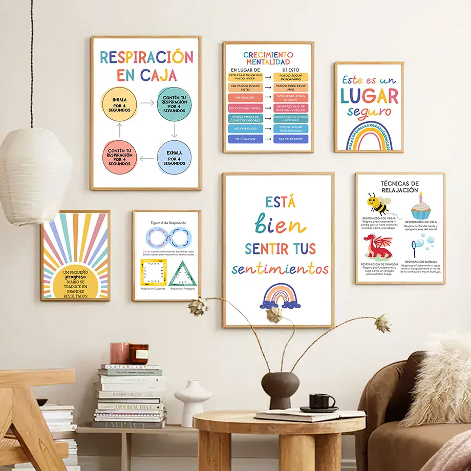 Spanish Education Motto Rainbo - огляд і ціна Kids Educational Poster