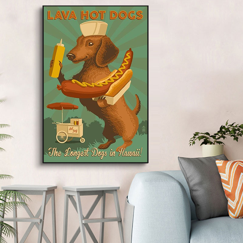 Funny Cartoon Dachshund Dog Po - огляд і ціна Kids Educational Poster