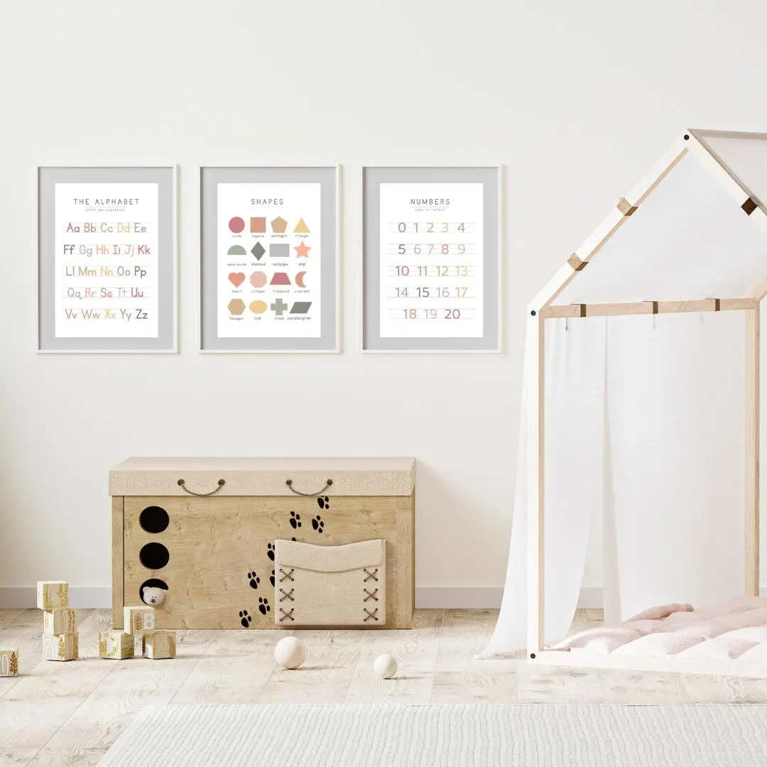 3pcs Gender-Neutral Alphabet a - огляд і ціна Kids Educational Poster