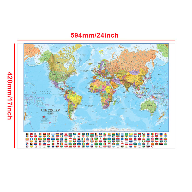 A2 Map of The World 59*42cm wi - огляд і ціна Kids Educational Poster