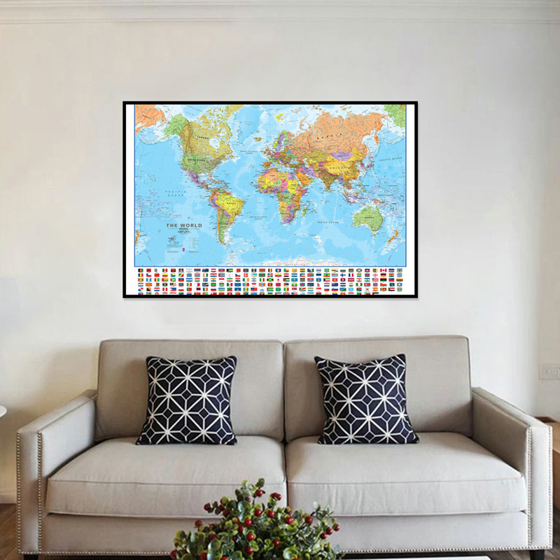 A2 Map of The World 59*42cm wi - огляд і ціна Kids Educational Poster