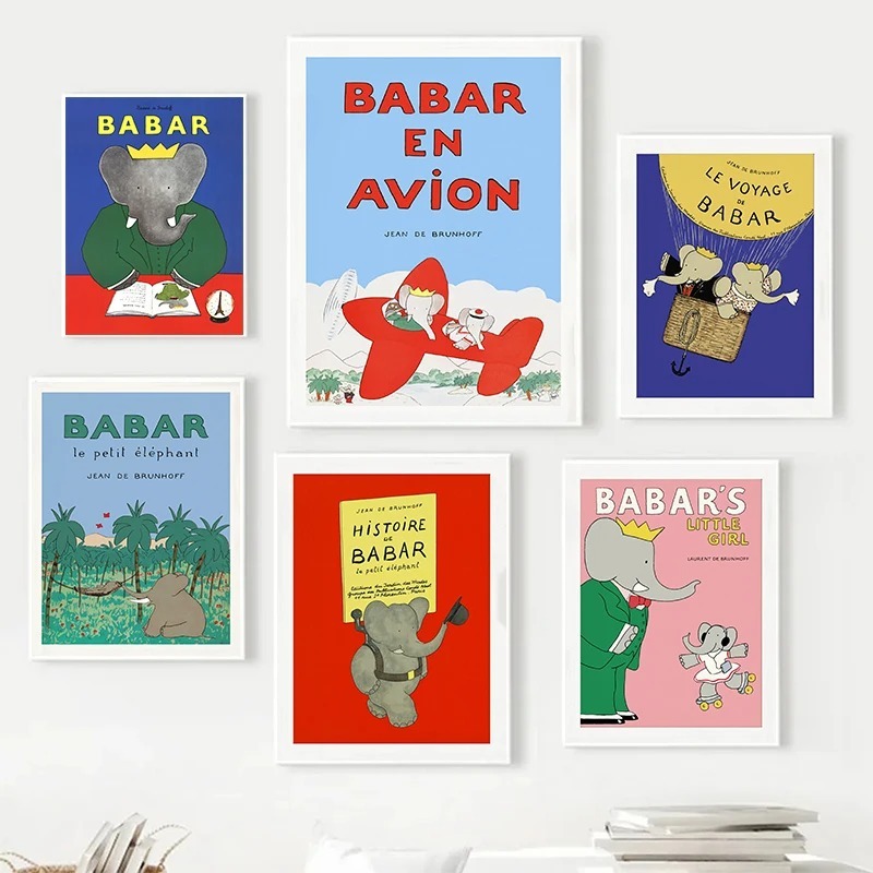 Elephant Babar France Fairy Ta - огляд і ціна Kids Educational Poster
