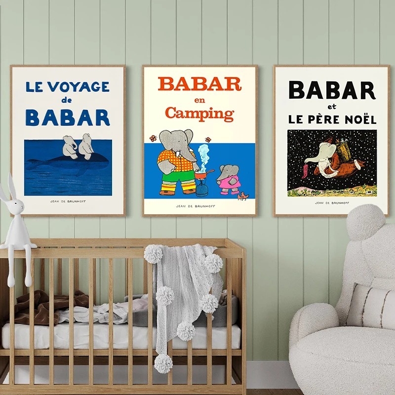 Elephant Babar France Fairy Ta - огляд і ціна Kids Educational Poster