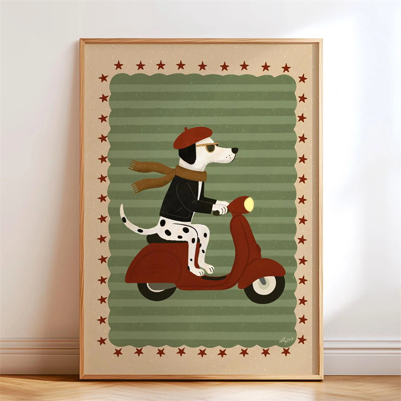 Whimsical Skateboard Dog Dachs - огляд і ціна Kids Educational Poster